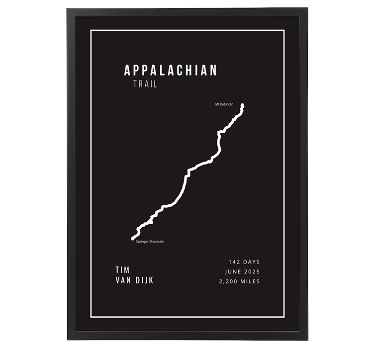 Appalachian Trail Minimalistic Black