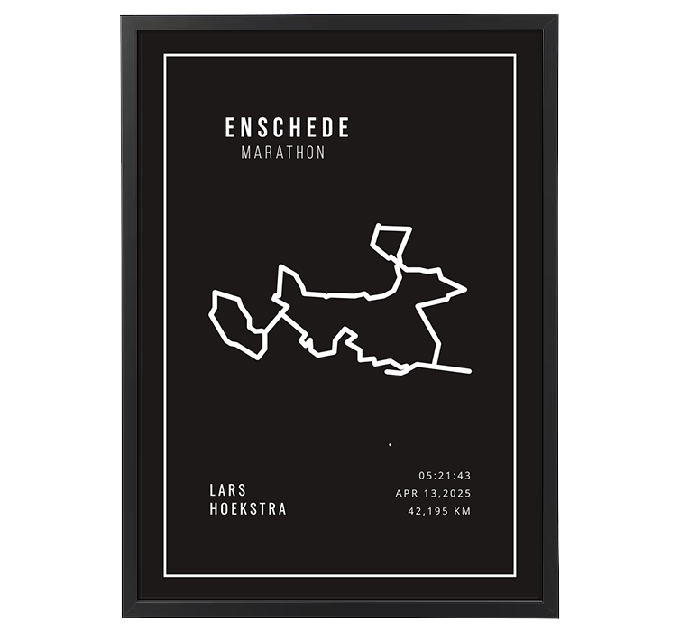 Enschede Marathon Minimalistic White Black