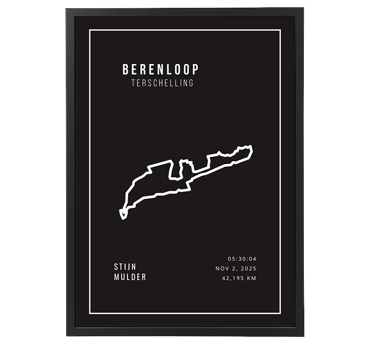 Berenloop Terschelling Minimalistic White Black