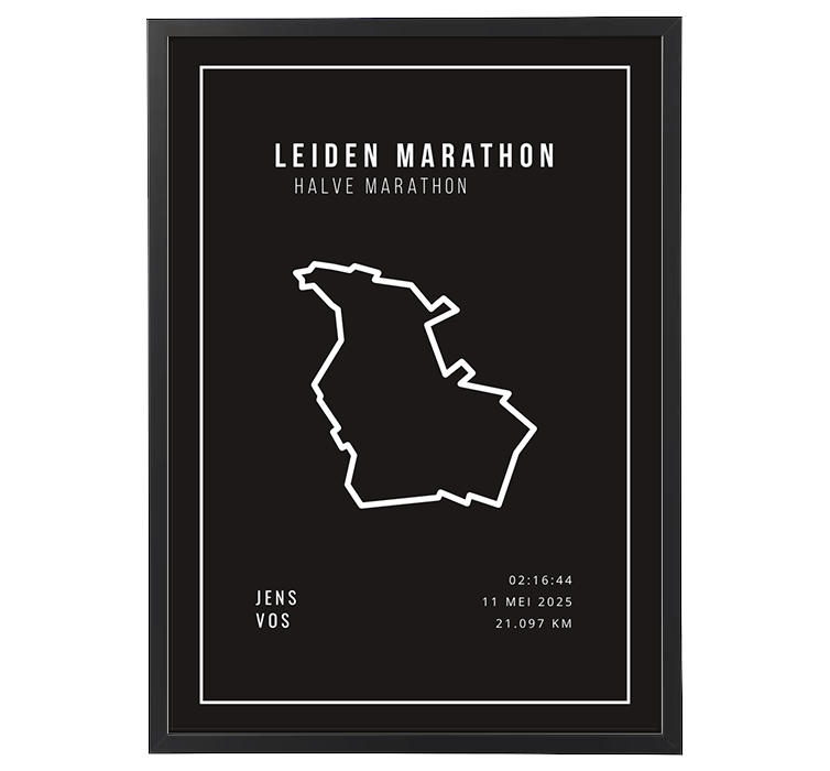Leiden Marathon 2025 – Halve Marathon | Minimalistic Black