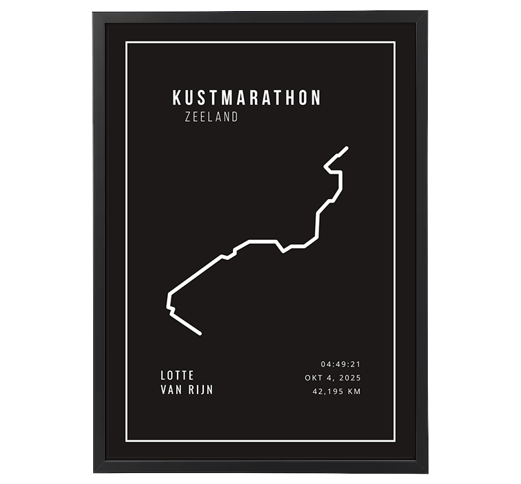 Kustmarathon Zeeland Minimalistic White Black