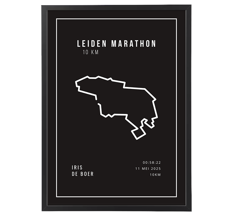 Leiden Marathon 2025 – 10 kilometer | Minimalistic Black