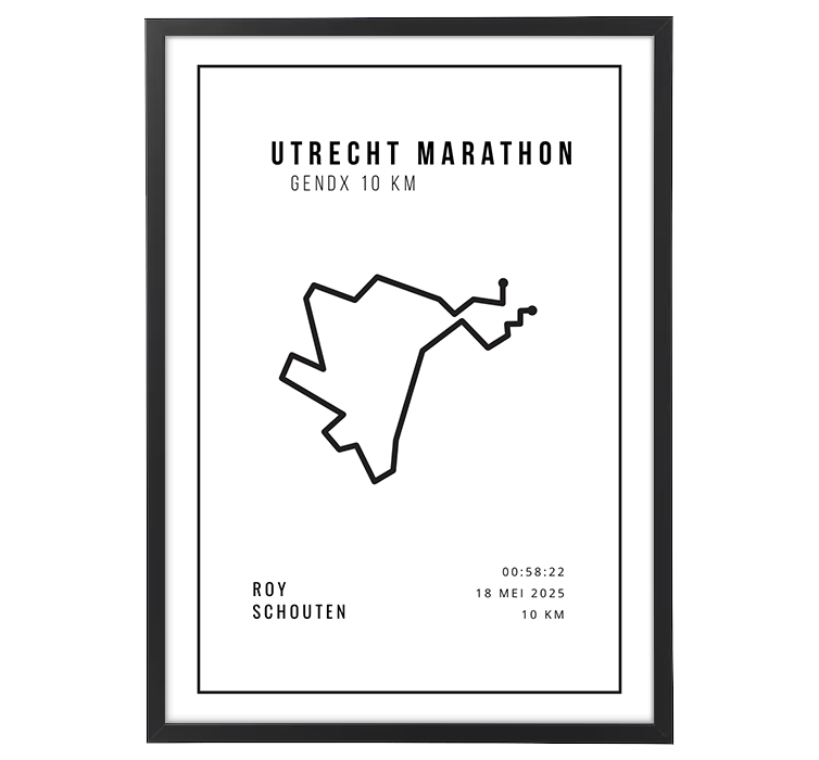 Poster van de Marathon van Utrecht in het zwart/wit