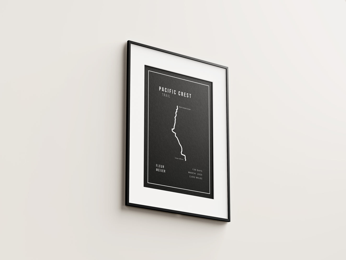 Pacific Crest Trail Minimalistic Black