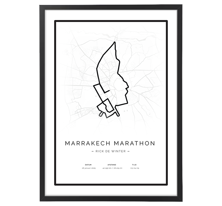 Marrakech Marathon Retro Map