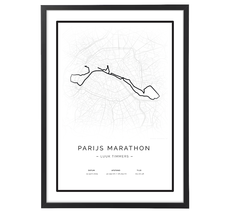 Parijs Marathon Retro Map