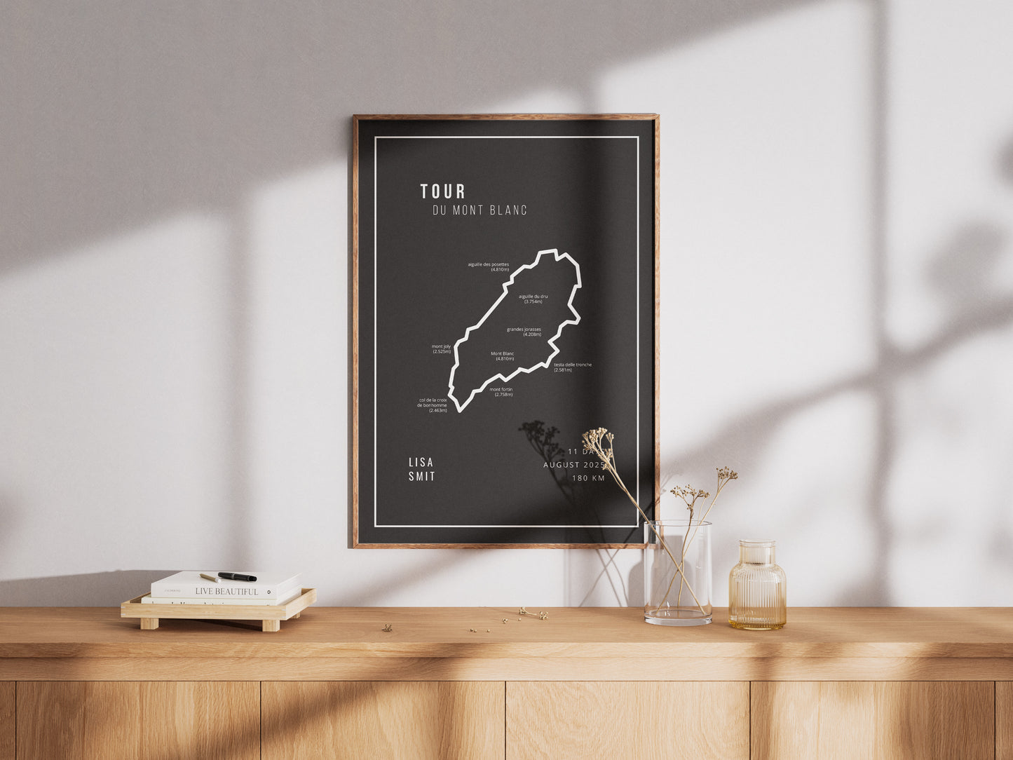 Tour Du Mont Blanc Minimalistic Black