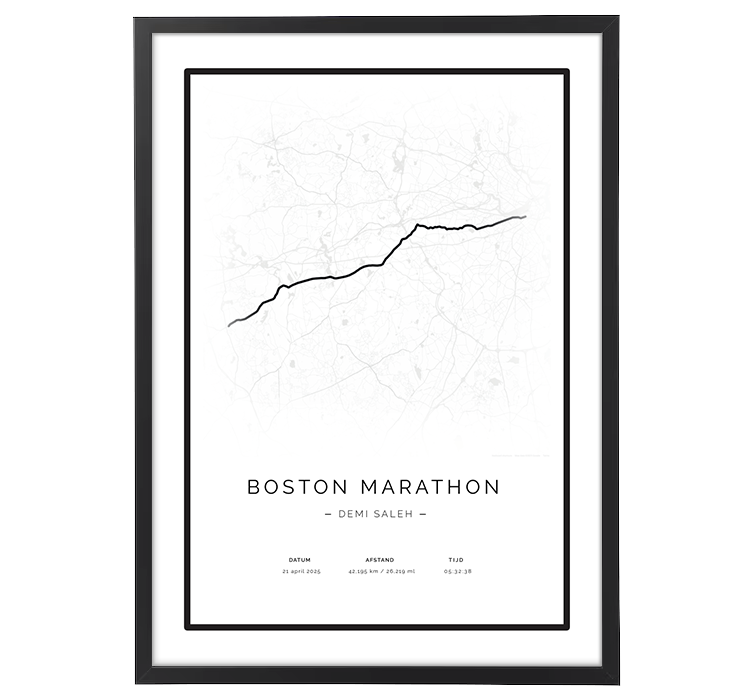 Boston Marathon Retro Map