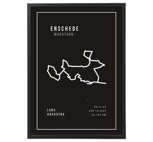 Enschede Marathon Minimalistic White Black