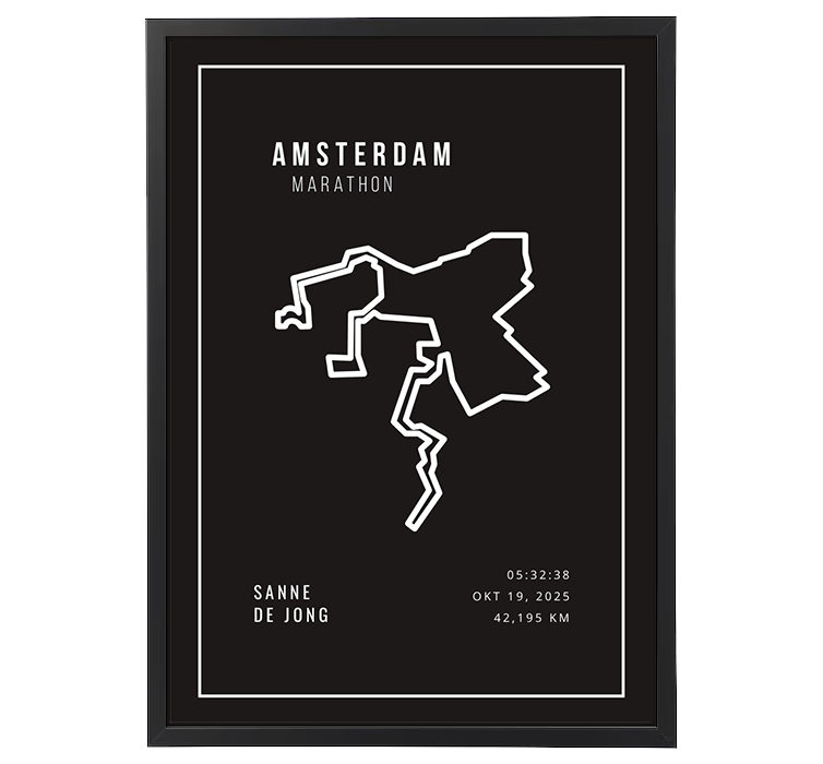 Amsterdam Marathon Minimalistic Black