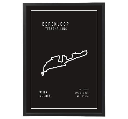 Berenloop Terschelling Minimalistic White Black