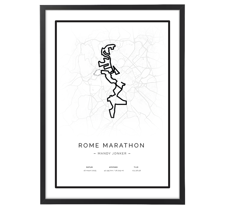Rome Marathon Retro Map